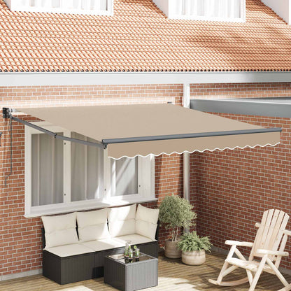 Tenda Retrattile Beige 350 x 250 cm Poliestere e Alluminio