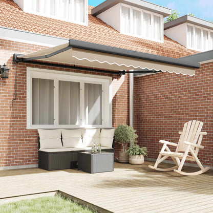 Tenda da Sole Beige 350 x 250 cm Poliestere e Alluminio