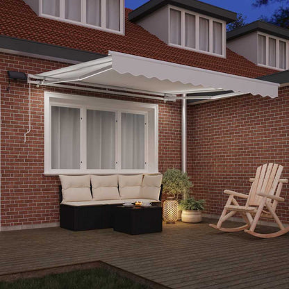 Tenda Retrattile Bianco 350 x 250 cm Tessuto e acciaio
