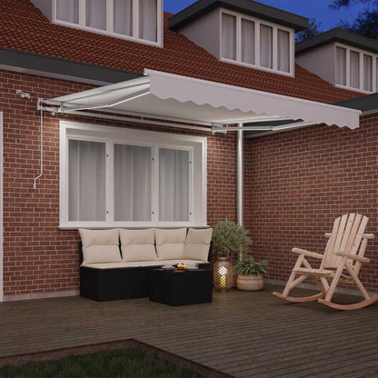 Tenda Retrattile Bianco 350 x 250 cm Poliestere e Metallo