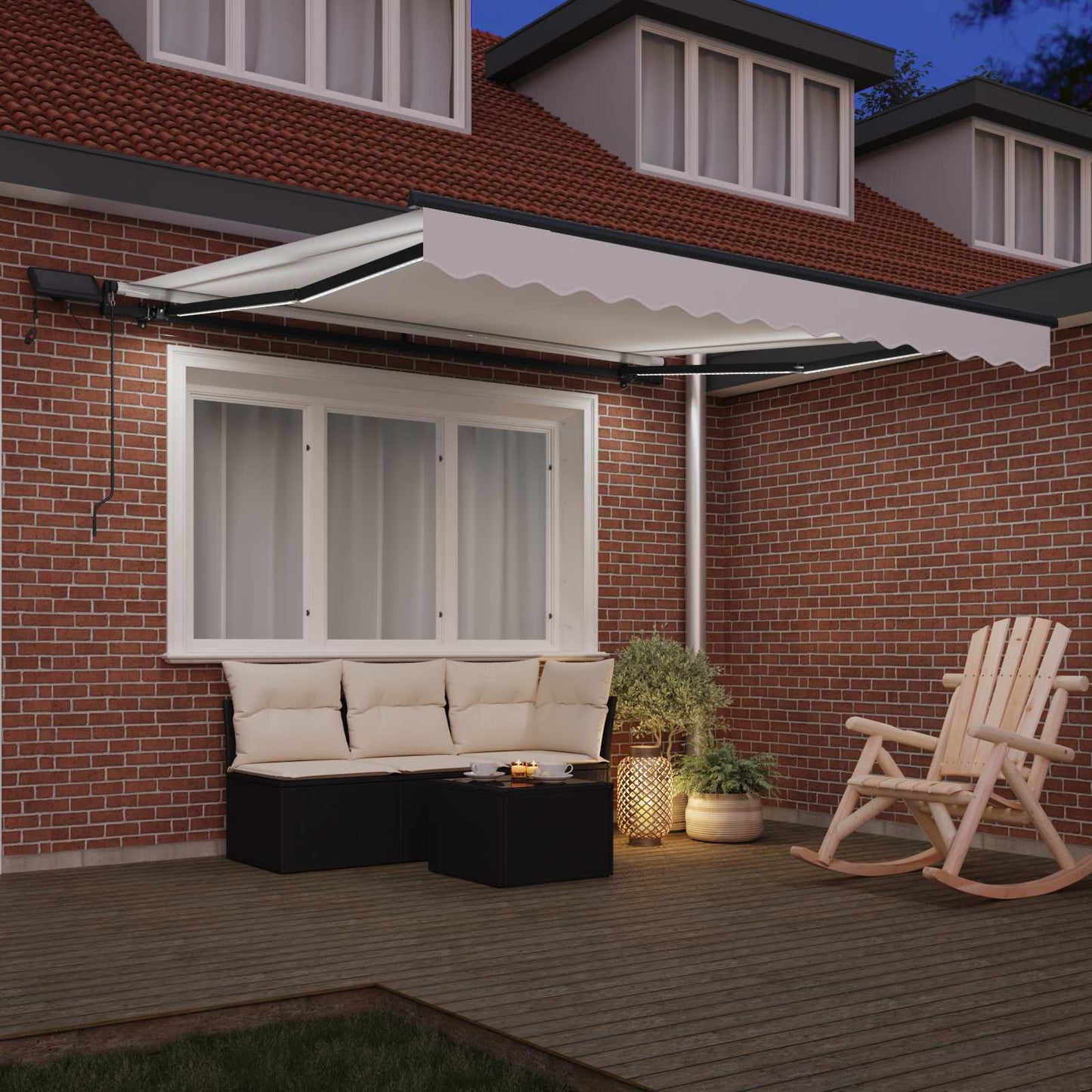 Tenda Retrattile Bianco 350 x 250 cm Tessuto
