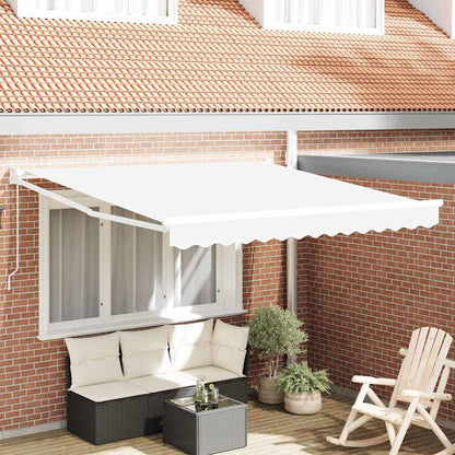 Tenda Retrattile Bianco 350 x 250 cm Poliestere e Alluminio