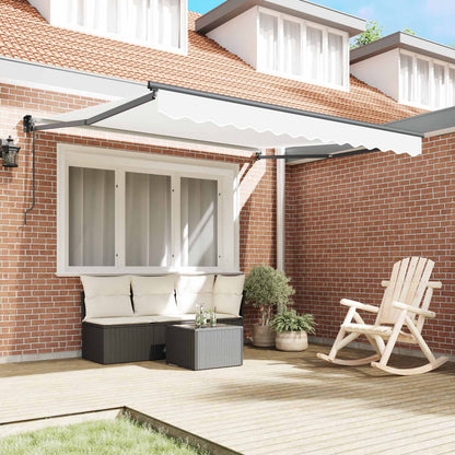 Tenda Retrattile Bianco 350 x 250 cm Poliestere e Alluminio