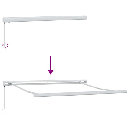 Tenda Retrattile Grigio chiaro 350 x 250 cm Tessuto e Metallo