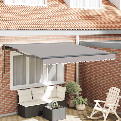 Tenda Retrattile Grigio chiaro 350 x 250 cm Alluminio e Tessuto