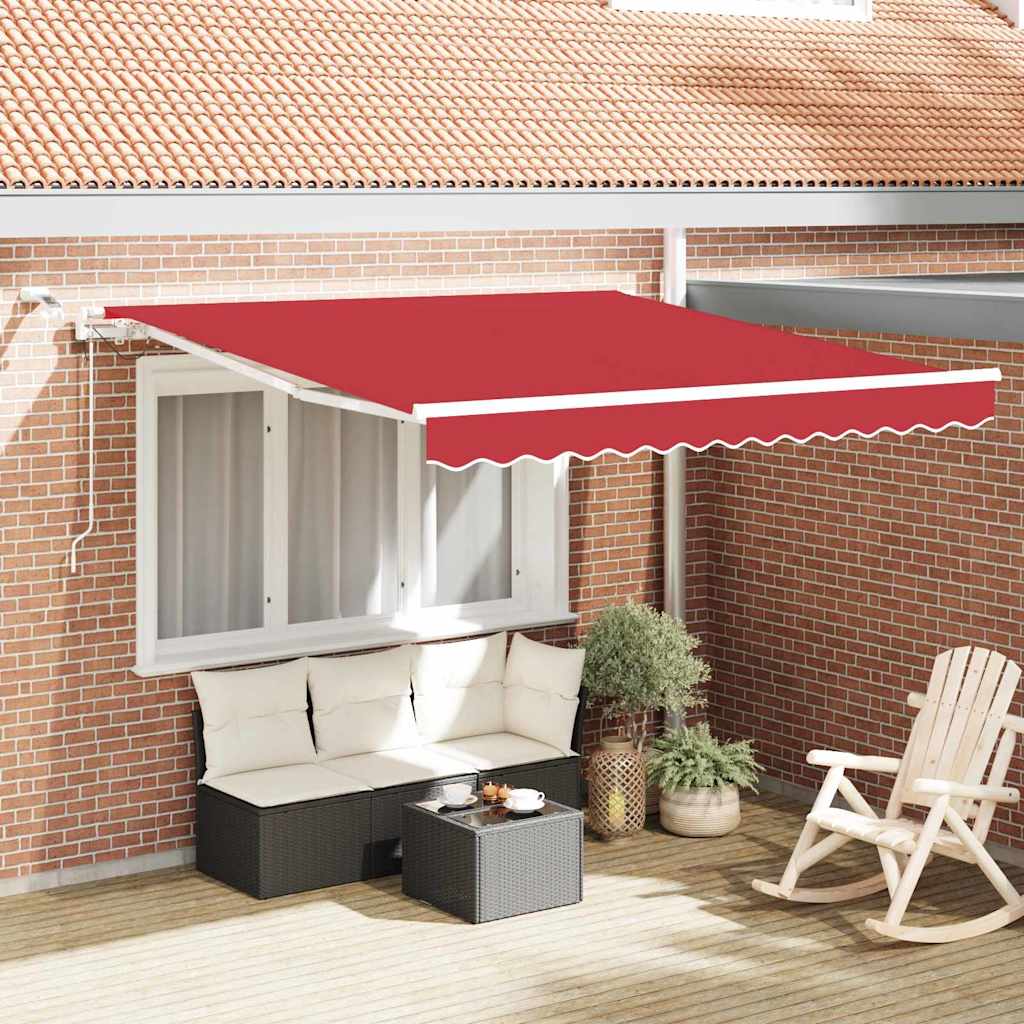Tenda Retrattile Rosso 350 x 250 cm Poliestere e Metallo