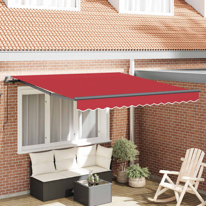 Tenda Retrattile Rosso 350 x 250 cm Poliestere e Acciaio