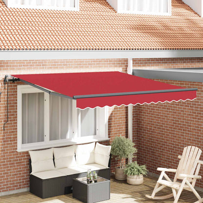 Tenda Retrattile Rosso 350 x 250 cm Tessuto e Alluminio