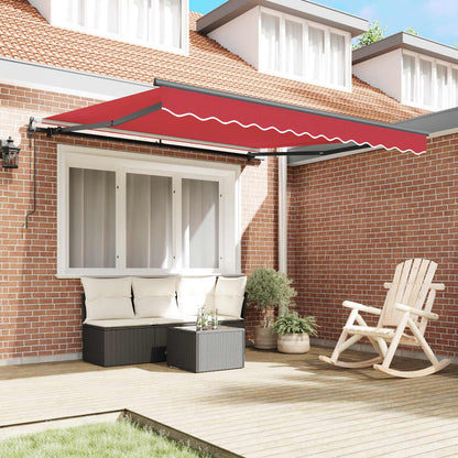 Tenda Retrattile Rosso 350 x 250 cm Tessuto e Alluminio