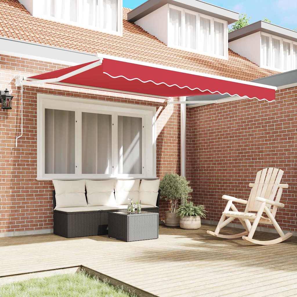 Tenda Retrattile Rosso 350 x 250 cm Poliestere e Alluminio