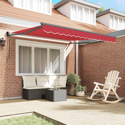 Tenda Retrattile Rosso 350 x 250 cm Poliestere e Alluminio