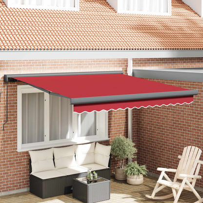 Tenda Retrattile Rosso 350 x 250 cm Tessuto e Metallo
