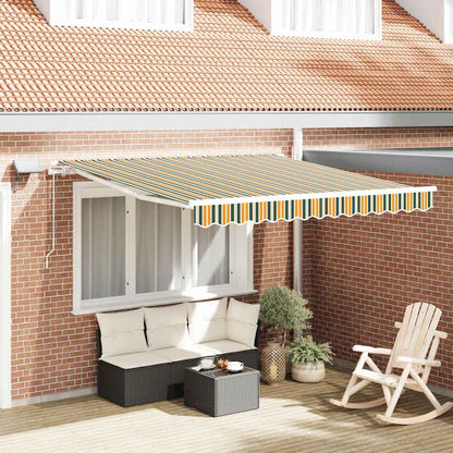 Tenda Retrattile Verde e giallo 350 x 250 cm Tessuto e acciaio