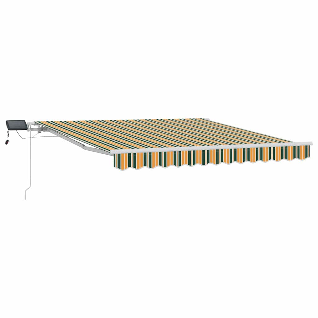 Tenda Retrattile Verde e giallo 350 x 250 cm Tessuto e acciaio