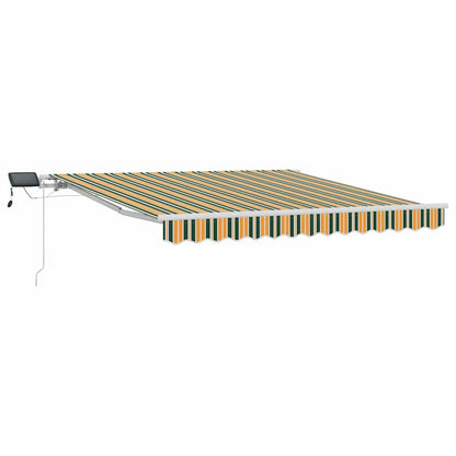 Tenda Retrattile Verde e giallo 350 x 250 cm Tessuto e acciaio