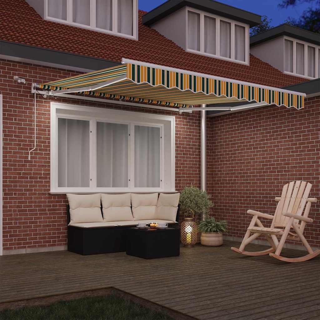 Tenda Retrattile Verde e Giallo 350 x 250 cm