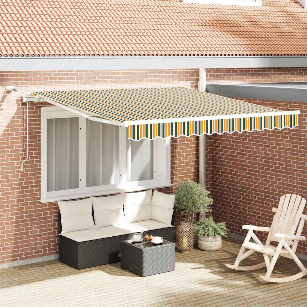Tenda Retrattile Verde e Giallo 350 x 250 cm