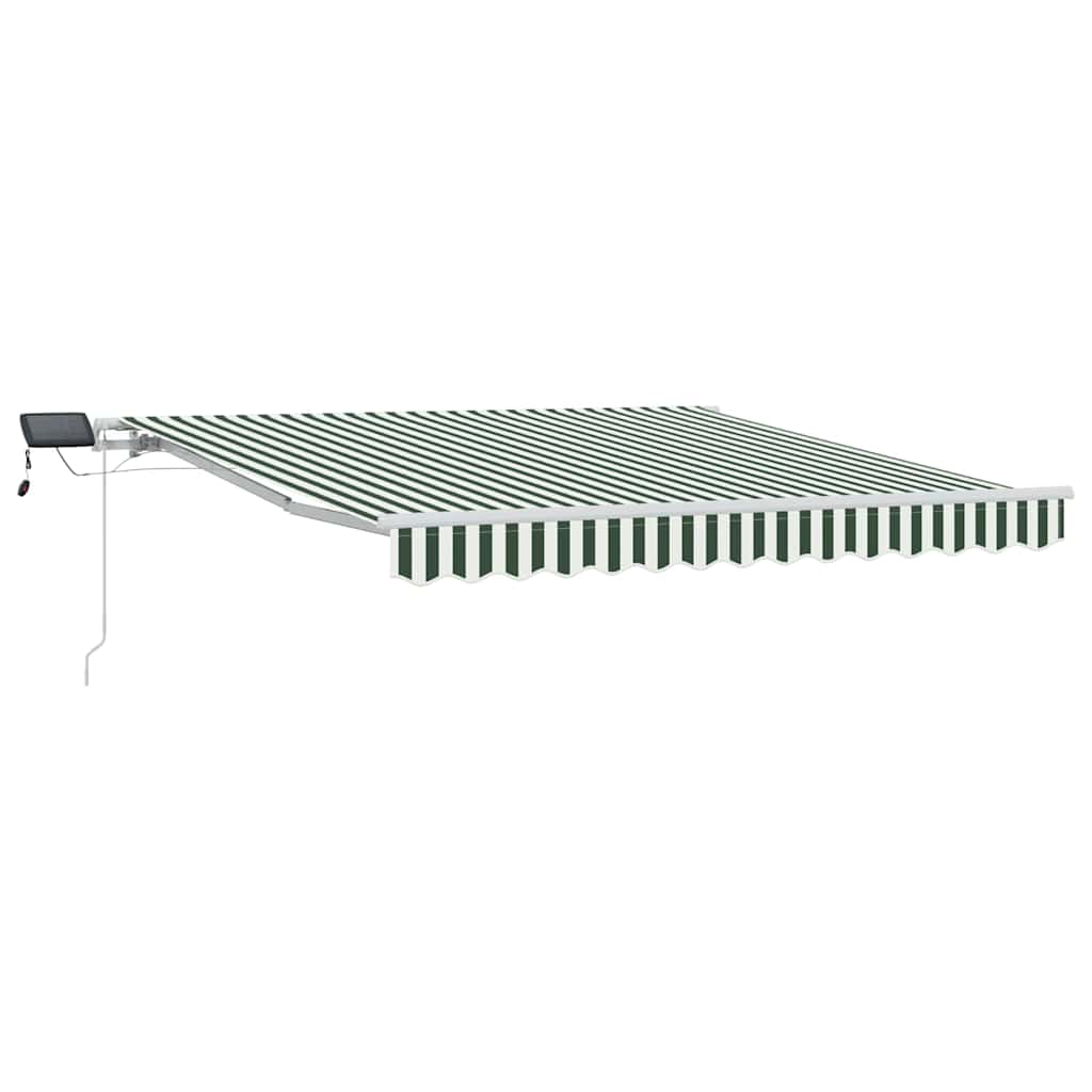 Tenda Retrattile Verde e Bianco 350 x 250 cm Tessuto e acciaio