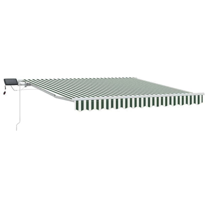 Tenda Retrattile Verde e Bianco 350 x 250 cm Tessuto e acciaio