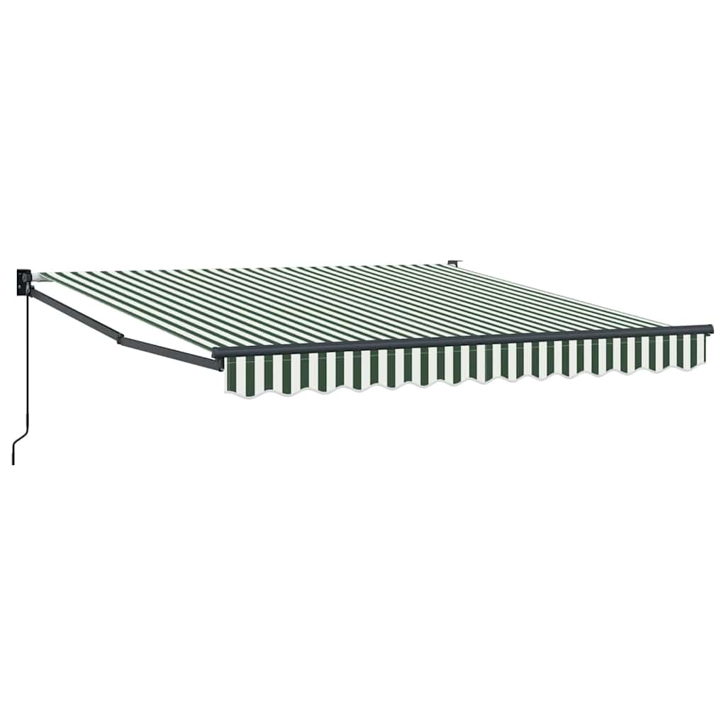 Tenda Retrattile Verde e bianco 350 x 250 cm Tessuto