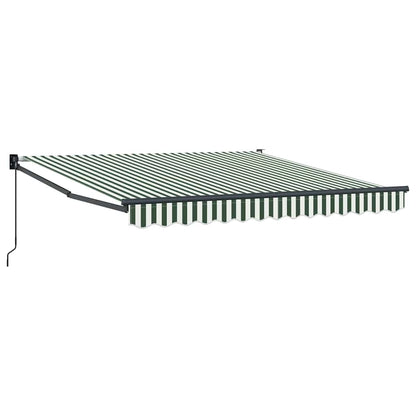 Tenda Retrattile Verde e bianco 350 x 250 cm Tessuto