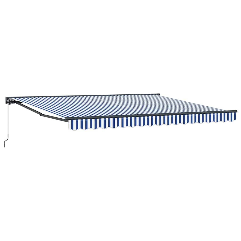 Tenda Retrattile Blu e Bianco 400 Ãƒâ€” 300 cm Alluminio e Tessuto