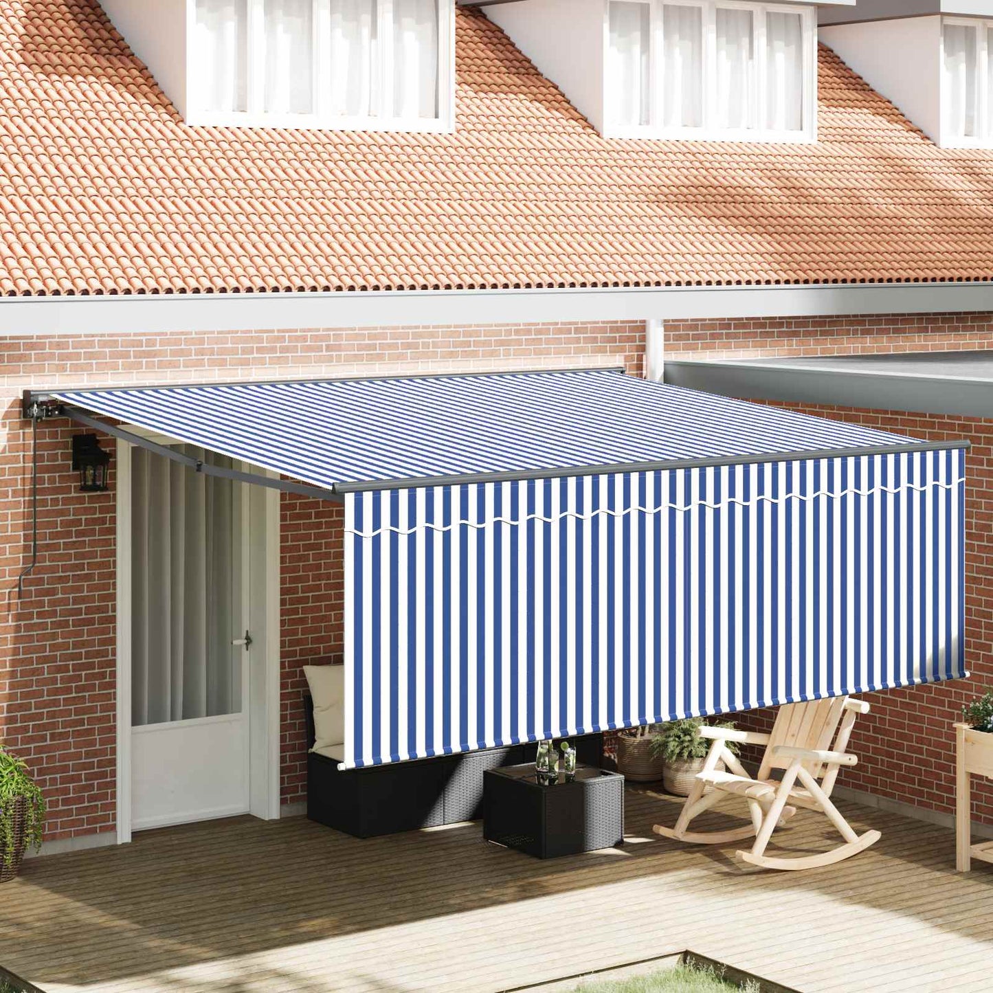 Tenda Retrattile Blu e Bianco 400 Ãƒâ€” 300 cm