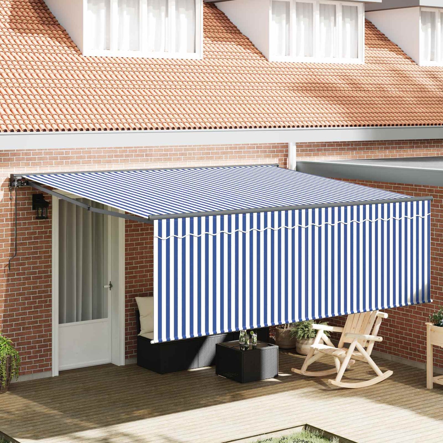 Tenda Retrattile Blu e Bianco 400 Ãƒâ€” 300 cm