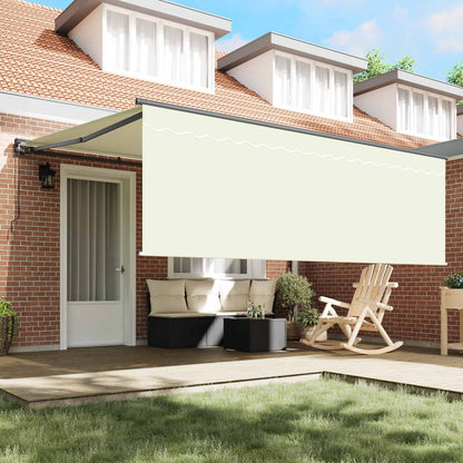 Tenda Retrattile Crema 400 Ã— 300 cm Poliestere e Alluminio