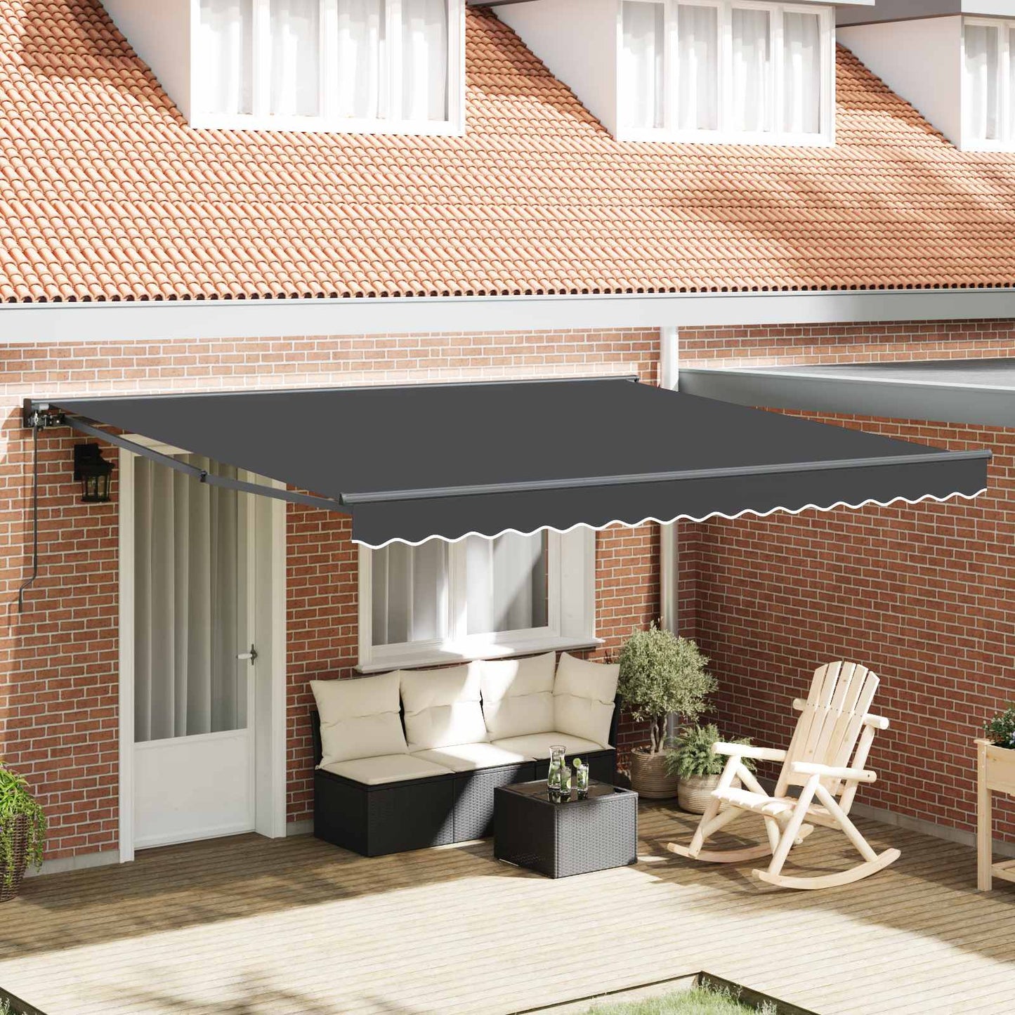 Tenda Retrattile Antracite 400 ÃƒÆ’Ã¢â‚¬â€ 300 cm Alluminio e Tessuto