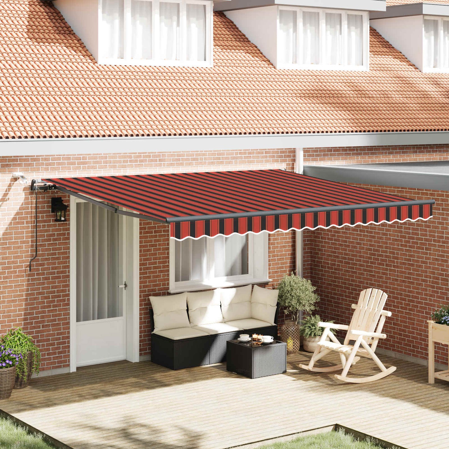 Tessuto per Tenda arancione e marrone 400 Ãƒâ€” 300 cm Poliestere