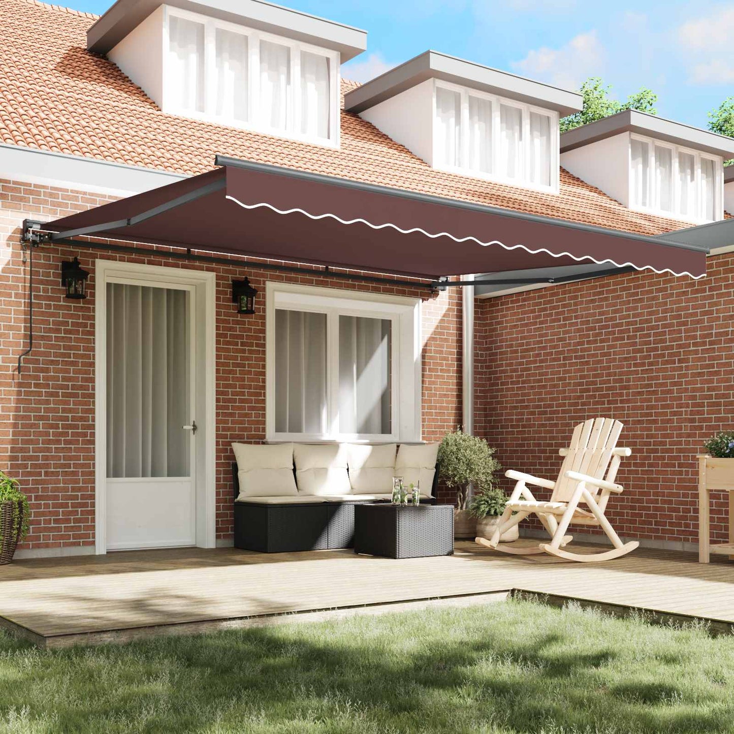 Tenda Retrattile Marrone 400 Ãƒâ€” 300 cm Alluminio e Tessuto