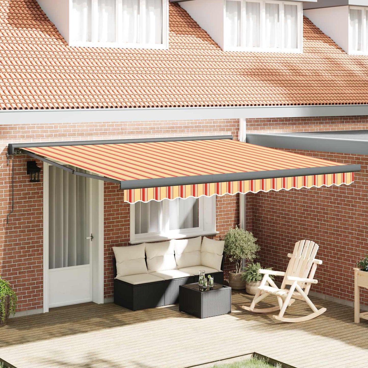 Tenda da Sole Giallo e Arancione 400 x 300 x 165 cm