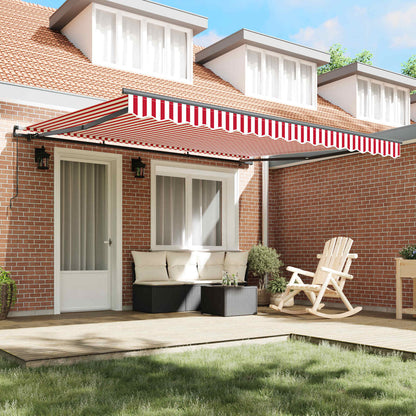 Tenda Retrattile Rosso e Bianco 400 Ã— 300 cm