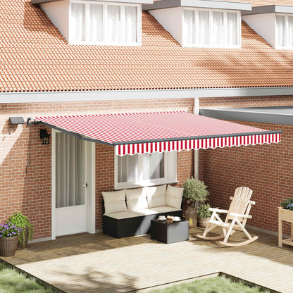 Tenda Retrattile Rosso e bianco 400 Ãƒâ€”300 cm Tessuto