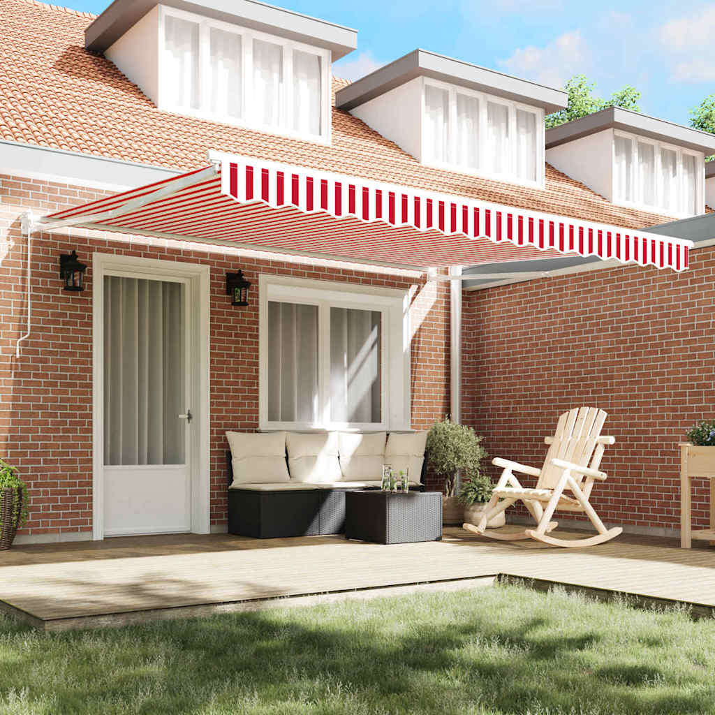 Tenda Retrattile Rosso e Bianco 400 Ã— 300 cm