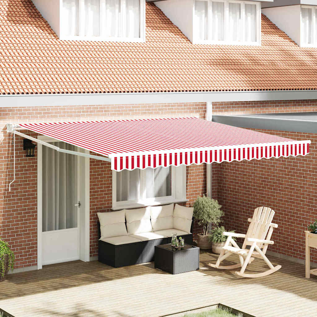 Tenda Retrattile Rosso e Bianco 400 Ã— 300 cm