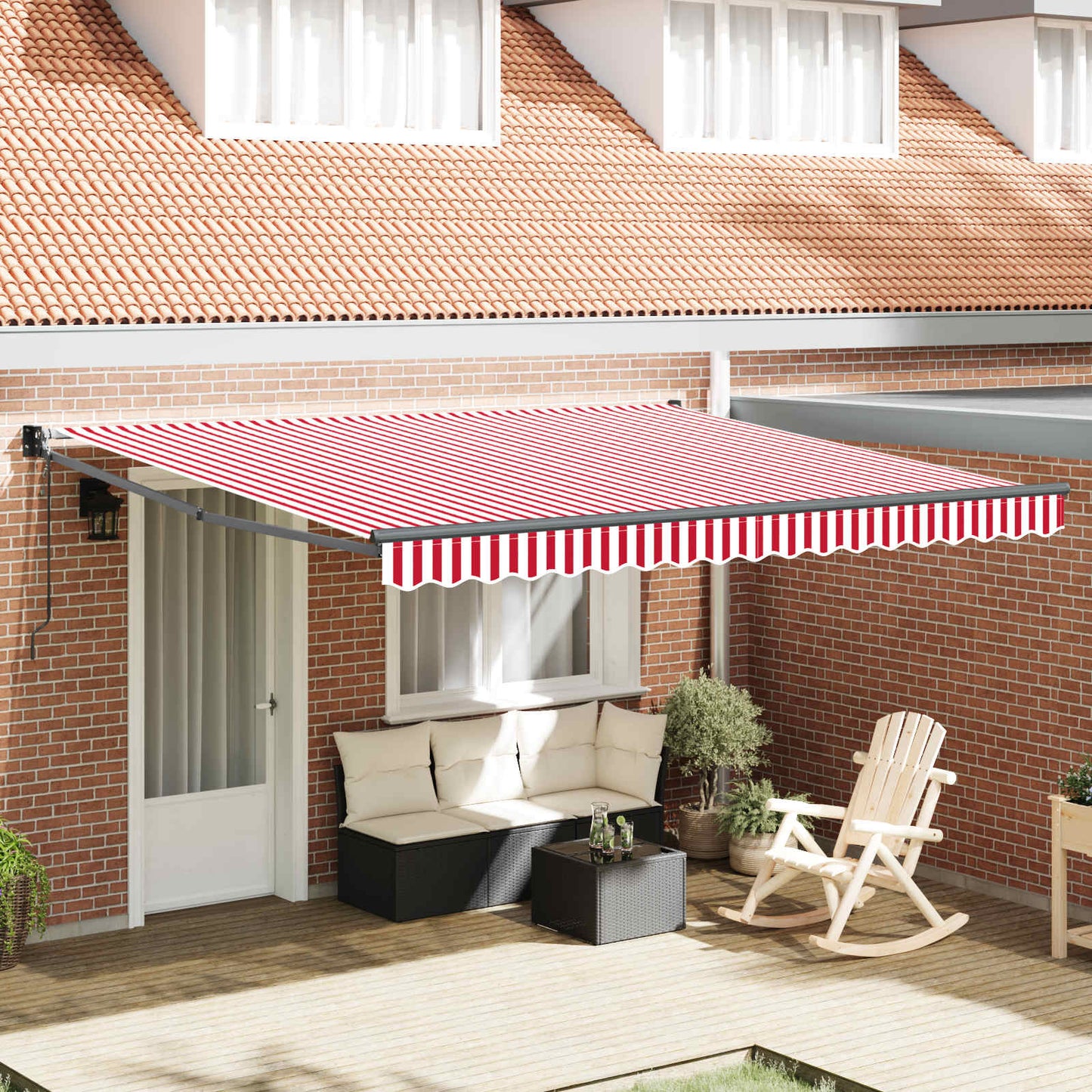 Tenda Retrattile Rosso e Bianco 400 Ã— 300 cm