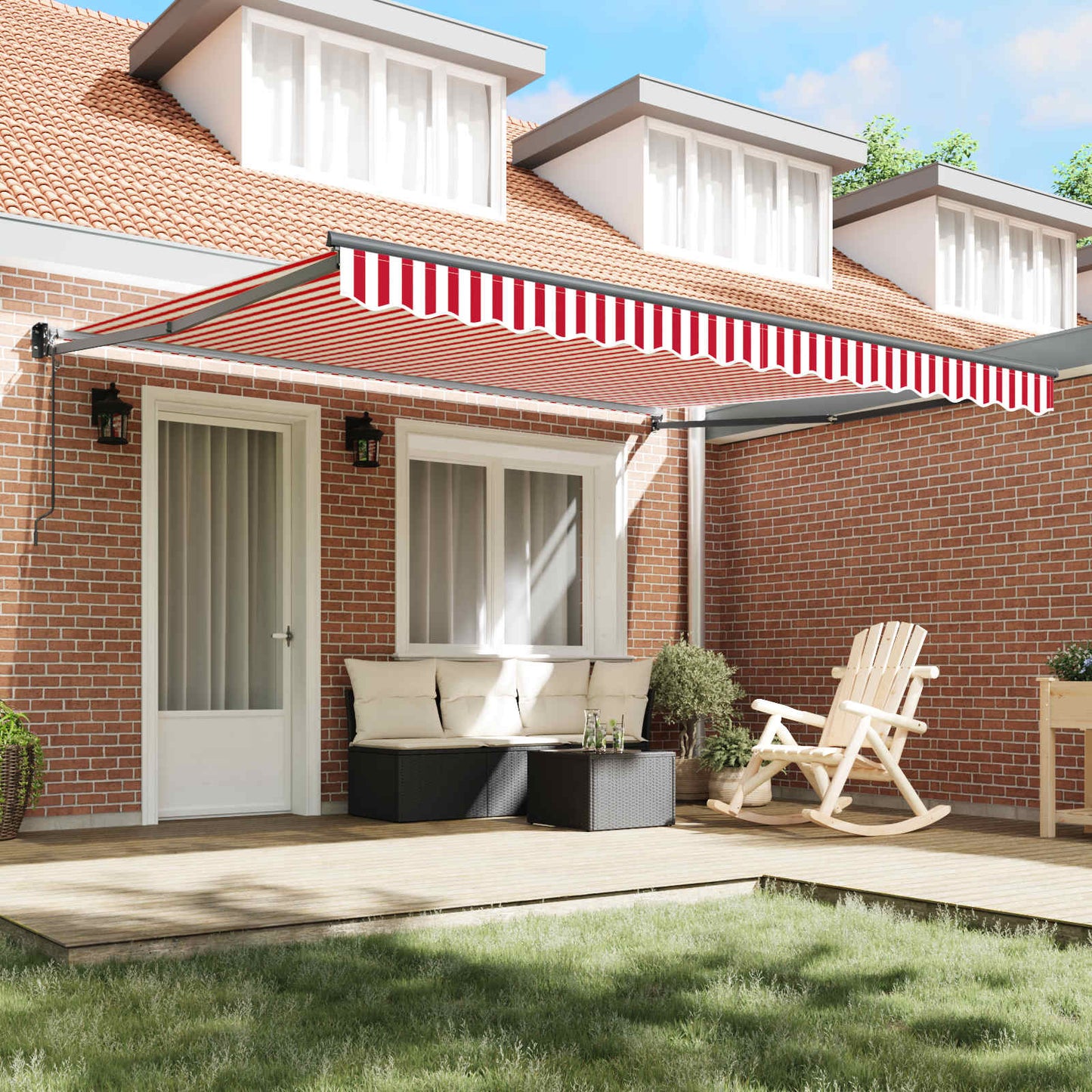 Tenda Retrattile Rosso e Bianco 400 Ã— 300 cm