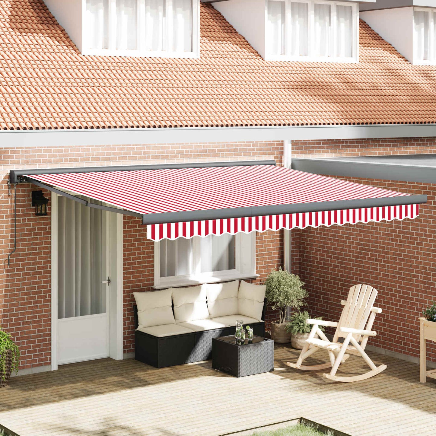 Tenda da Sole Rosso e Bianco 400 Ãƒâ€” 300 cm