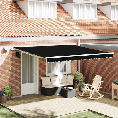 Tenda Retrattile Nero 400 Ãƒâ€” 300 cm Tessuto e acciaio