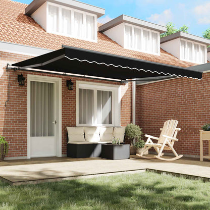 Tenda Retrattile Nero 400 Ãƒâ€” 300 cm Tessuto e Alluminio