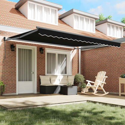 Tenda Retrattile Nero 400 Ãƒâ€” 300 cm Poliestere e Alluminio