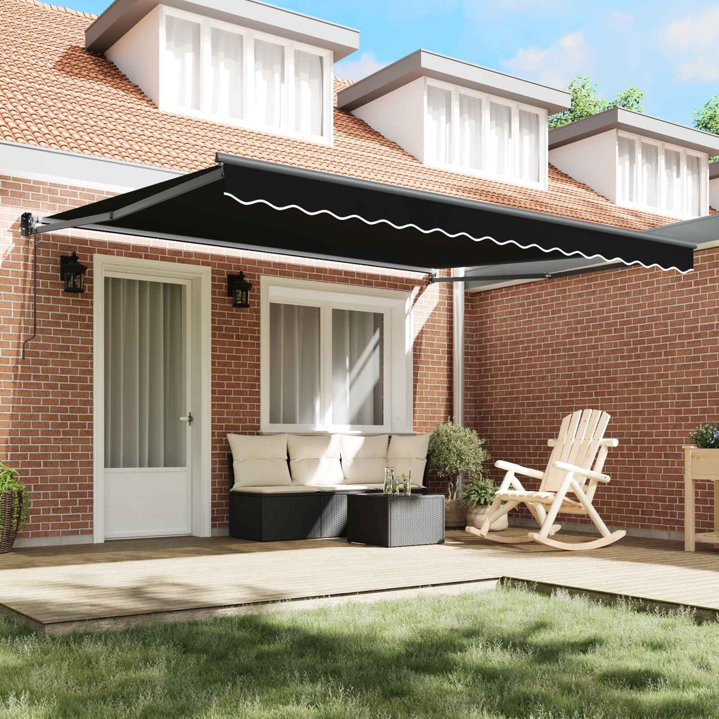 Tenda Retrattile Nero 400 Ãƒâ€” 300 cm Poliestere e Alluminio