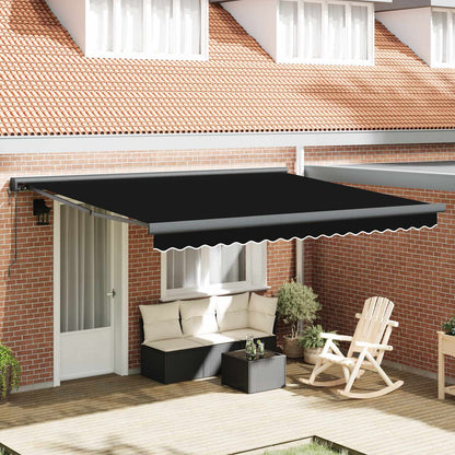 Tenda da Sole Nero 400 Ãƒâ€” 300 cm Poliestere e Alluminio