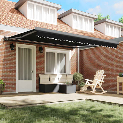Tenda da Sole Nero 400 Ãƒâ€” 300 cm Poliestere e Alluminio