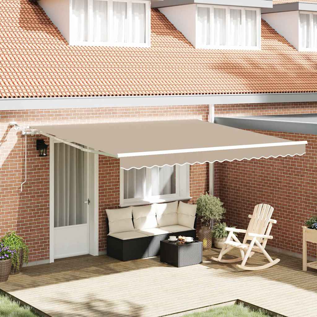 Tenda Retrattile Beige 400 ÃƒÆ’Ã¢â‚¬â€ 300 cm Poliestere e Metallo