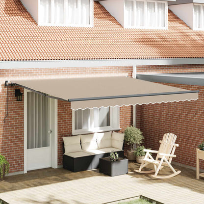 Tenda Retrattile Beige 400 Ãƒâ€” 300 cm Poliestere e Acciaio