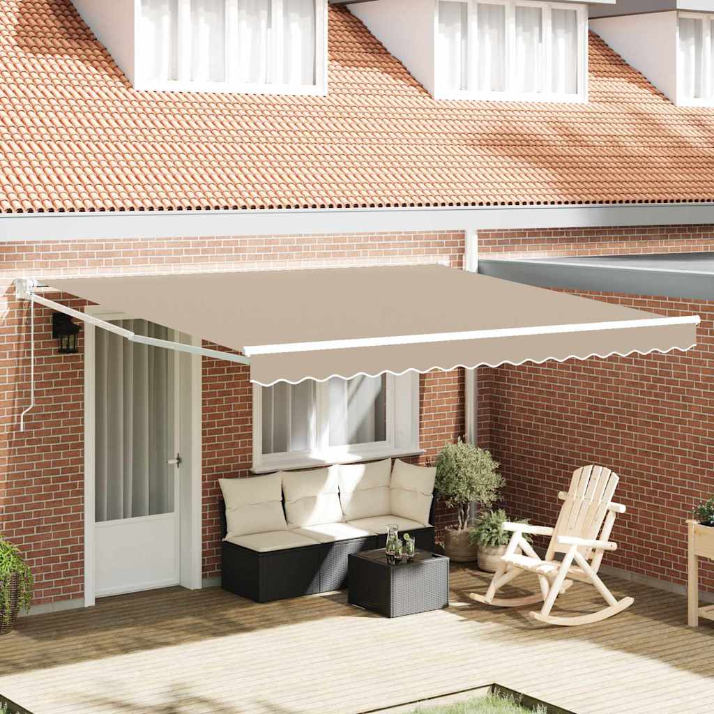 Tenda Retrattile Beige 400 Ã— 300 cm Poliestere e Alluminio