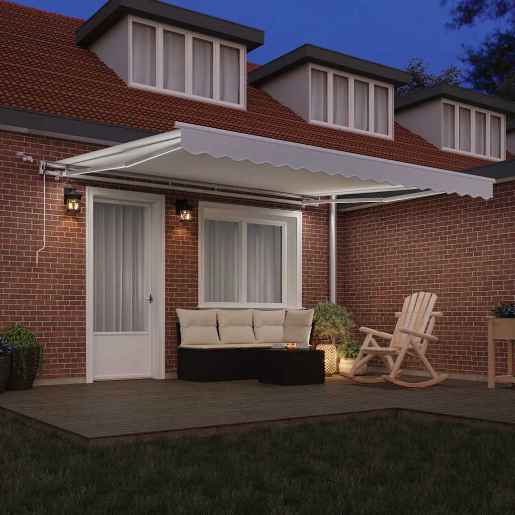 Tenda Retrattile Bianco 400 Ãƒâ€” 300 cm Poliestere e Metallo